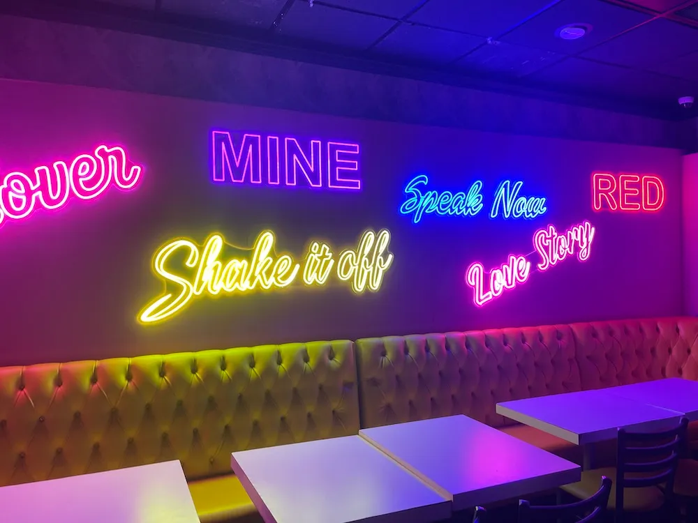 Decorative Neon Lights with Taylor's Songs.
